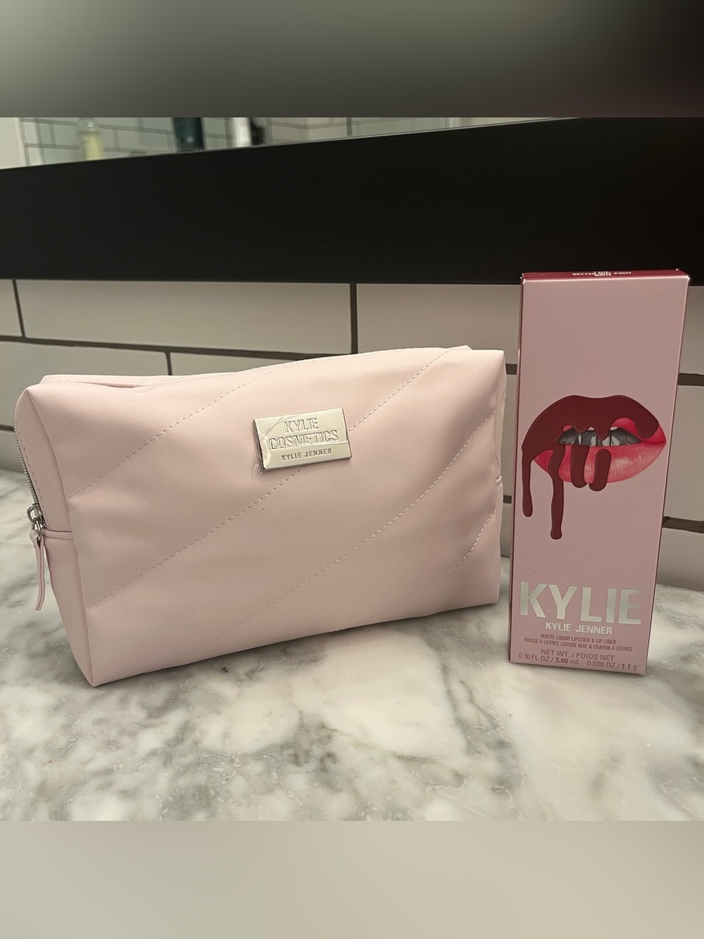 Kylie Cosmetics Matte Lip Kit Duo + Branded Travel Bag - BETTER NOT POUT (103)